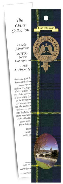 Johnstone Clan Tartan Johnstone History Bookmarks Set of 2