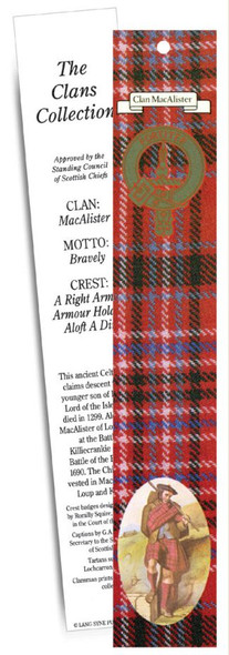 MacAlister Clan Tartan MacAlister History Bookmarks Set of 5