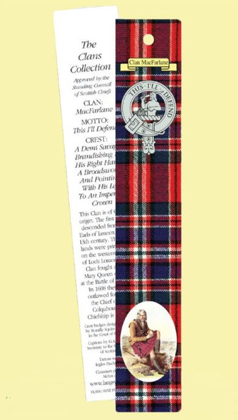 MacFarlane Clan Tartan MacFarlane History Bookmarks Set of 2