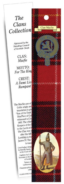 MacFie Clan Tartan MacFie History Bookmarks Set of 2