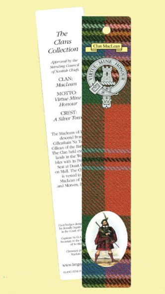 MacLean Clan Tartan MacLean History Bookmarks Set of 5