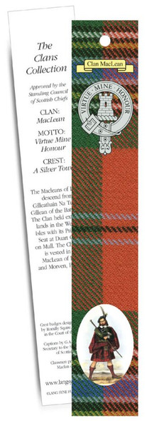 MacLean Clan Tartan MacLean History Bookmarks Set of 5