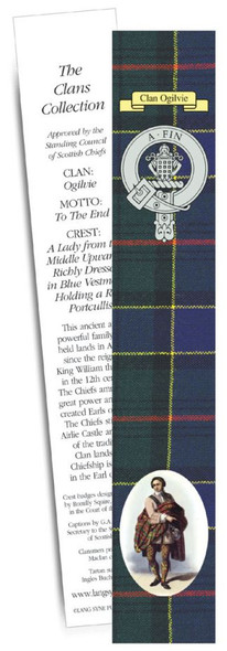 Ogilvie Clan Tartan Ogilvie History Bookmarks Set of 2