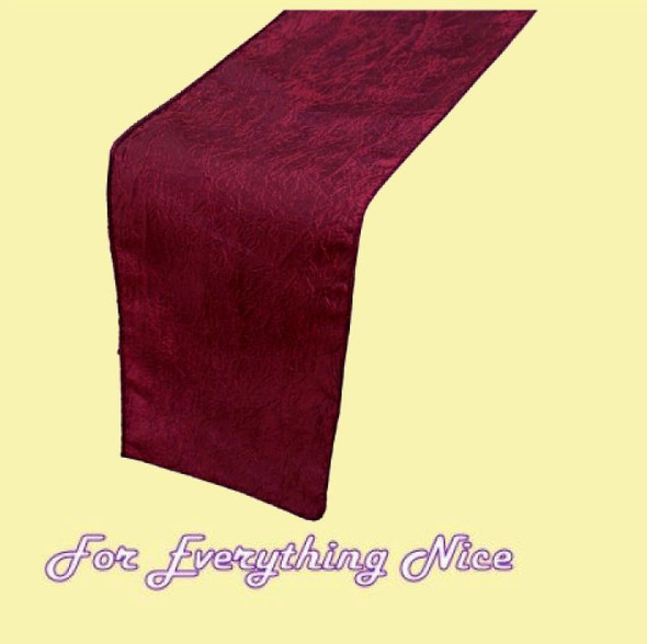 Burgundy Wine Taffeta Crinkle Wedding Table Runners Decorations x 25 For Hire