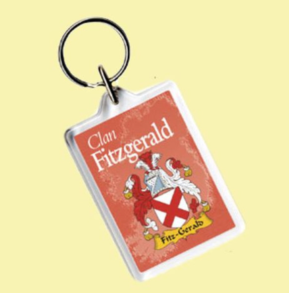 Fitzgerald Coat of Arms Irish Family Name Acryllic Key Ring Set of 5