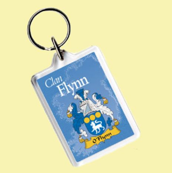 Flynn Coat of Arms Irish Family Name Acryllic Key Ring Set of 5