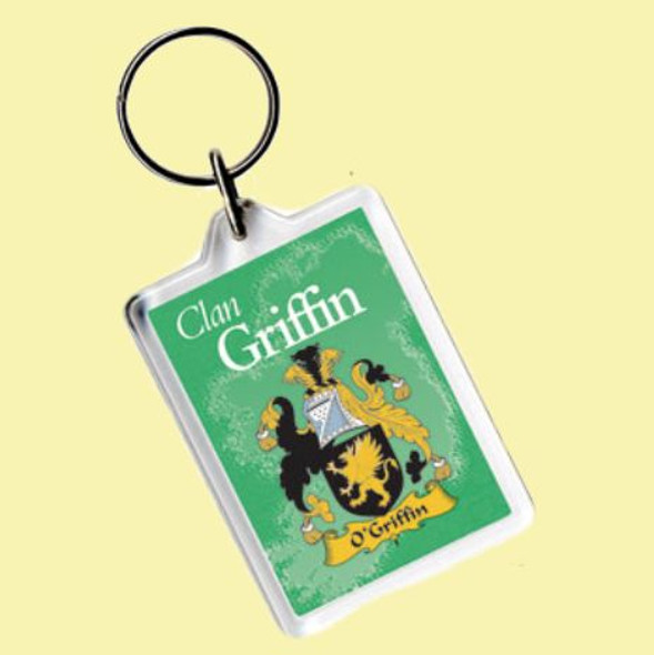 Griffin Coat of Arms Irish Family Name Acryllic Key Ring Set of 5