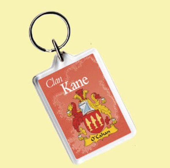 Kane Coat of Arms Irish Family Name Acryllic Key Ring Set of 5