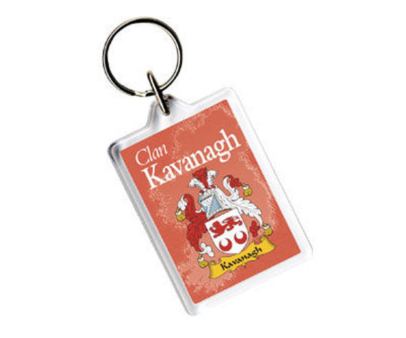 Kavanagh Coat of Arms Irish Family Name Acryllic Key Ring Set of 3