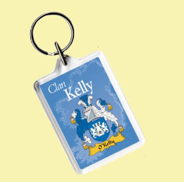 Kelly Coat of Arms Irish Family Name Acryllic Key Ring Set of 3