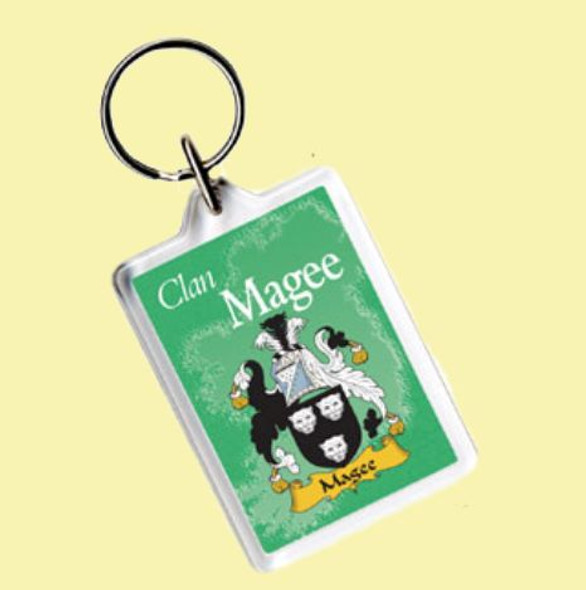 Magee Coat of Arms Irish Family Name Acryllic Key Ring Set of 5