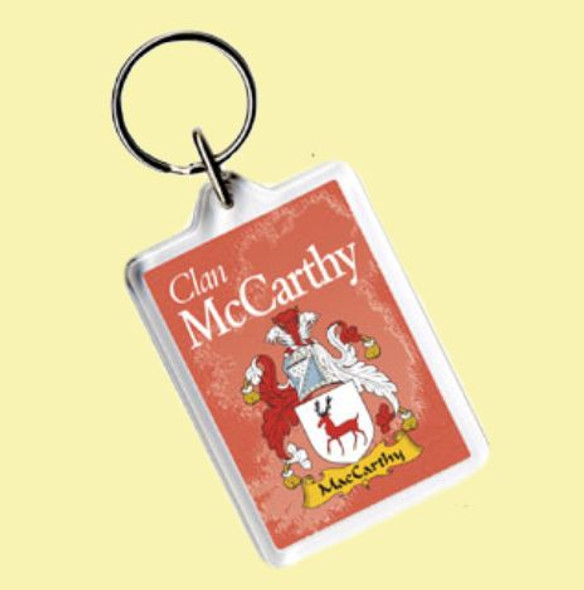 McCarthy Coat of Arms Irish Family Name Acryllic Key Ring Set of 3