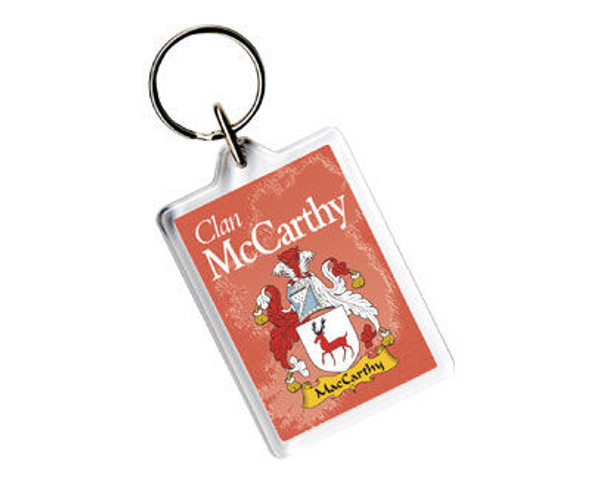 McCarthy Coat of Arms Irish Family Name Acryllic Key Ring Set of 3