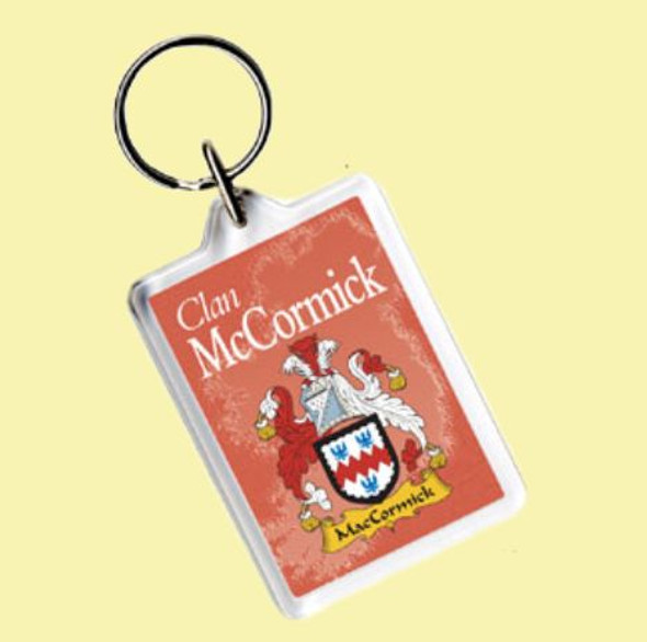 McCormick Coat of Arms Irish Family Name Acryllic Key Ring Set of 3