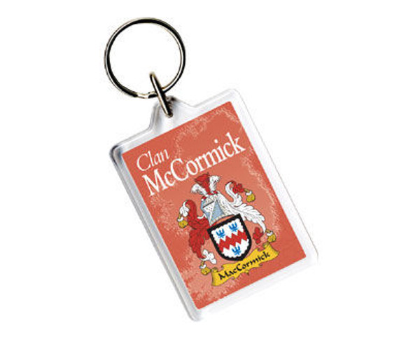 McCormick Coat of Arms Irish Family Name Acryllic Key Ring Set of 3