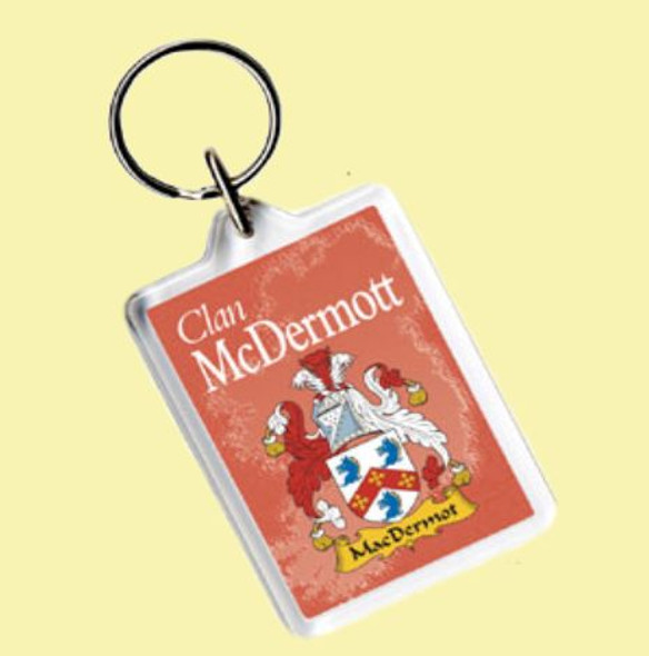 McDermott Coat of Arms Irish Family Name Acryllic Key Ring Set of 3