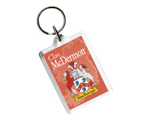 McDermott Coat of Arms Irish Family Name Acryllic Key Ring Set of 5