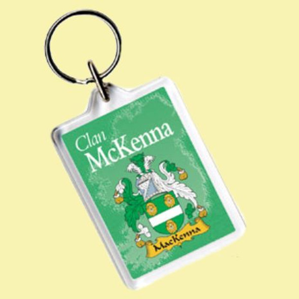 McKenna Coat of Arms Irish Family Name Acryllic Key Ring Set of 5