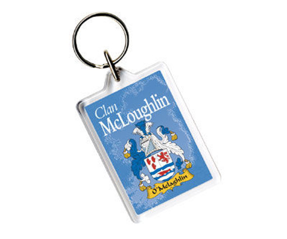 McLoughlin Coat of Arms Irish Family Name Acryllic Key Ring Set of 5