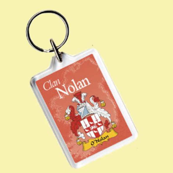 Nolan Coat of Arms Irish Family Name Acryllic Key Ring Set of 5