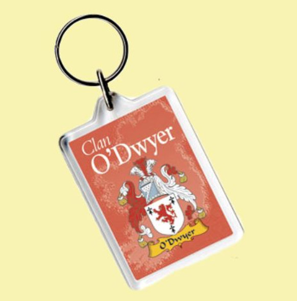 O'Dwyer Coat of Arms Irish Family Name Acryllic Key Ring Set of 5