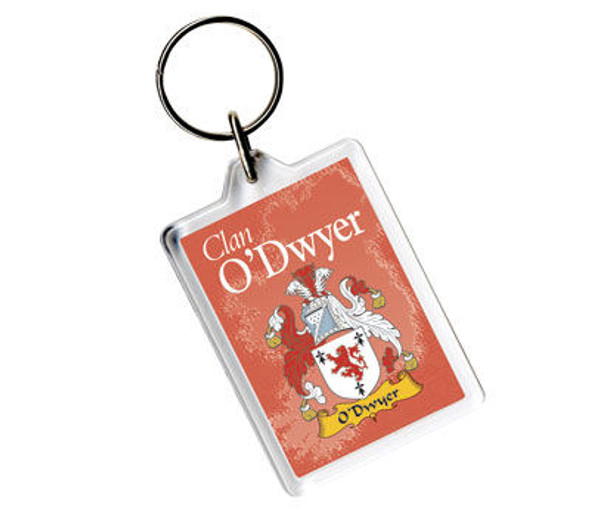 O'Dwyer Coat of Arms Irish Family Name Acryllic Key Ring Set of 5