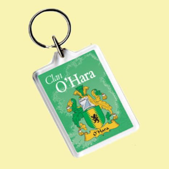 O'Hara Coat of Arms Irish Family Name Acryllic Key Ring Set of 5