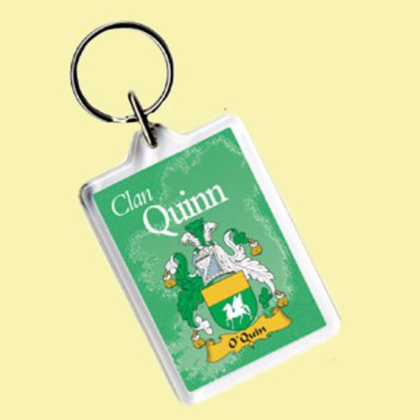 Quinn Coat of Arms Irish Family Name Acryllic Key Ring Set of 5