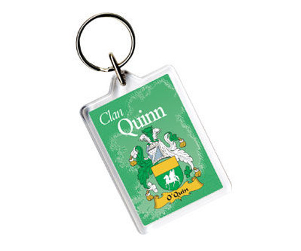 Quinn Coat of Arms Irish Family Name Acryllic Key Ring Set of 5