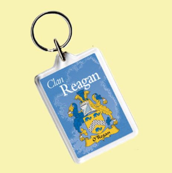 Reagan Coat of Arms Irish Family Name Acryllic Key Ring Set of 3