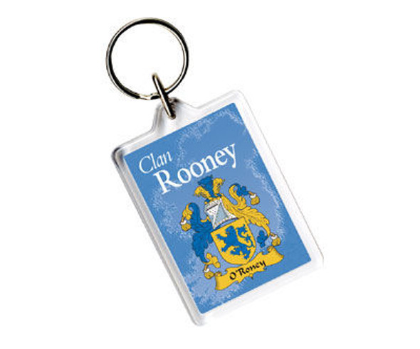 Rooney Coat of Arms Irish Family Name Acryllic Key Ring Set of 3