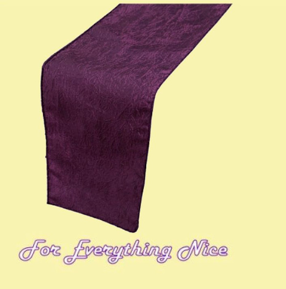 Eggplant Taffeta Crinkle Wedding Table Runners Decorations x 25 For Hire