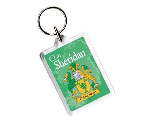 Sheridan Coat of Arms Irish Family Name Acryllic Key Ring Set of 5