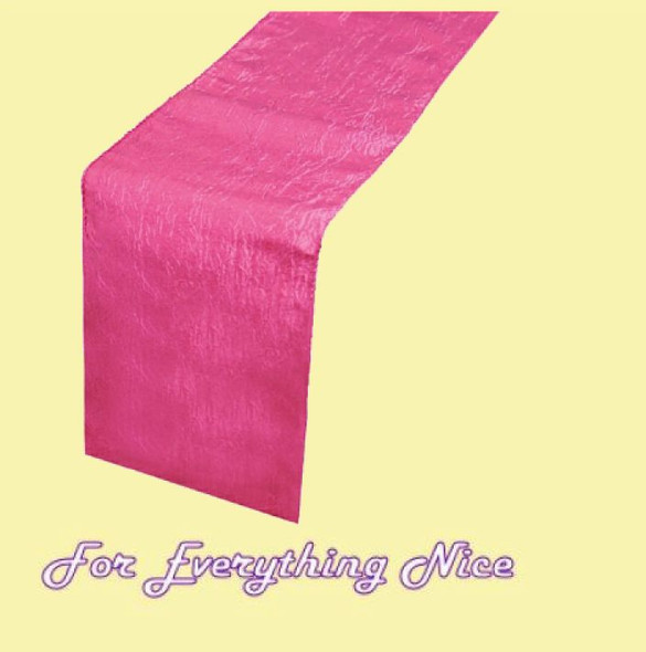 Fuchsia Pink Taffeta Crinkle Wedding Table Runners Decorations x 25 For Hire