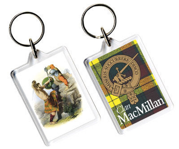 MacMillan Clan Badge Tartan Family Name Acryllic Key Ring Set of 3