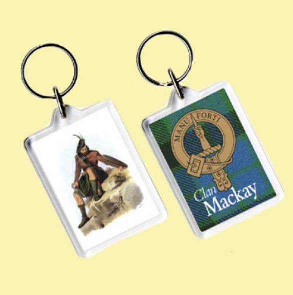 Mackay Clan Badge Tartan Family Name Acryllic Key Ring Set of 3
