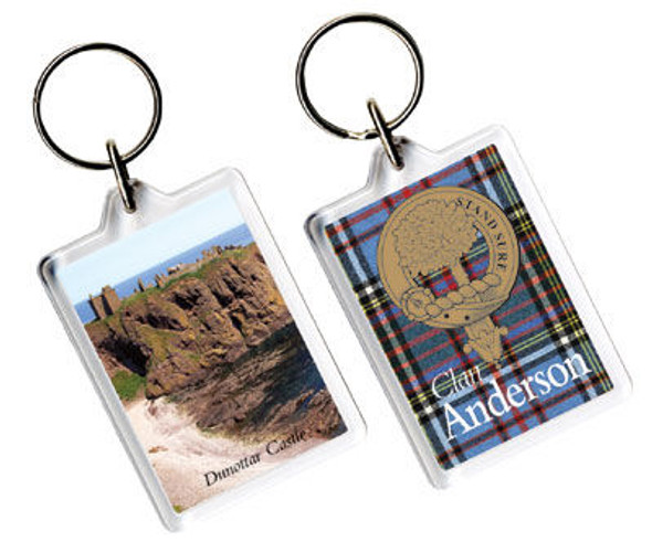 Anderson Clan Badge Tartan Family Name Acryllic Key Ring Set of 5