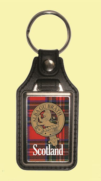 Scotland Clan Crest Tartan Scottish Leather Key Ring Set of 4