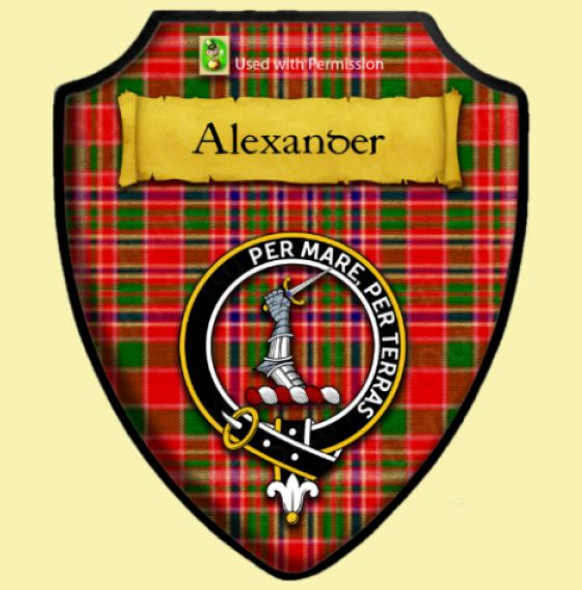 Alexander Tartan Crest Wooden Wall Plaque Shield