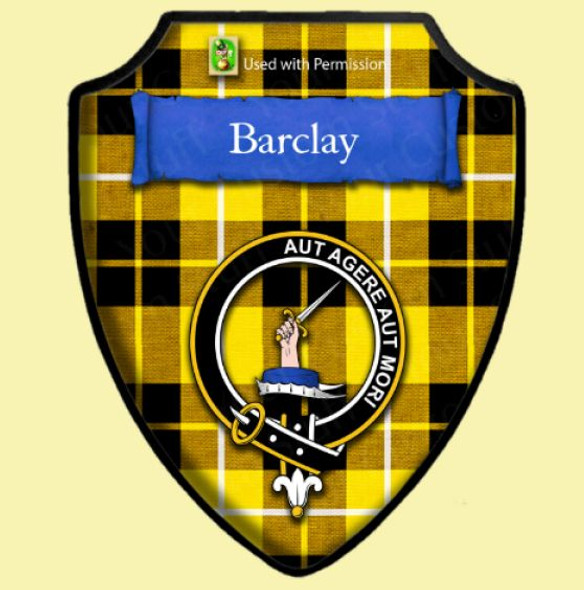 Barclay Dress Modern Tartan Crest Wooden Wall Plaque Shield