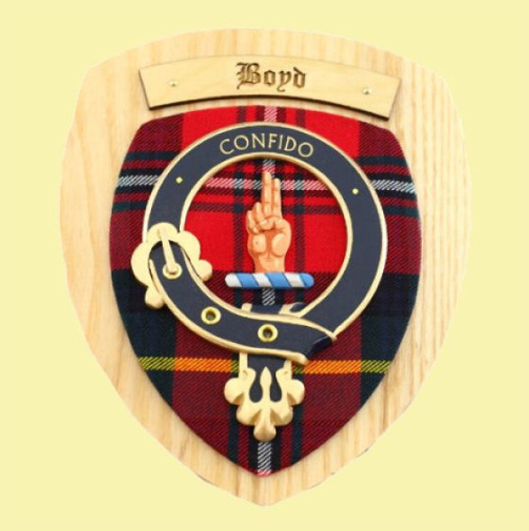 Boyd Clan Crest Tartan 7 x 8 Woodcarver Wooden Wall Plaque 