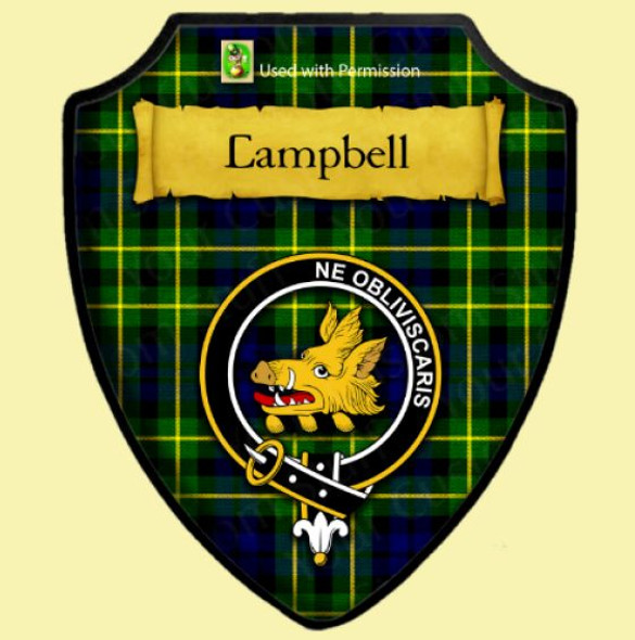Campbell Of Breadalbane Modern Tartan Crest Wooden Wall Plaque Shield