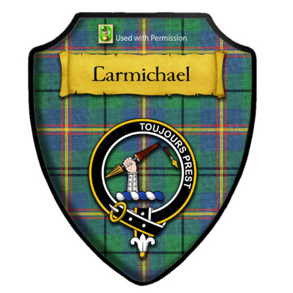 Carmichael Ancient Tartan Crest Wooden Wall Plaque Shield