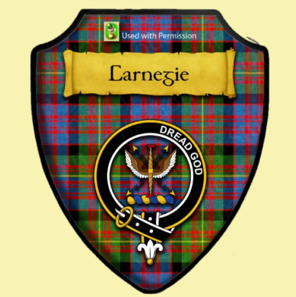 Carnegie Ancient Tartan Crest Wooden Wall Plaque Shield