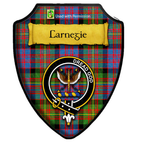 Carnegie Ancient Tartan Crest Wooden Wall Plaque Shield