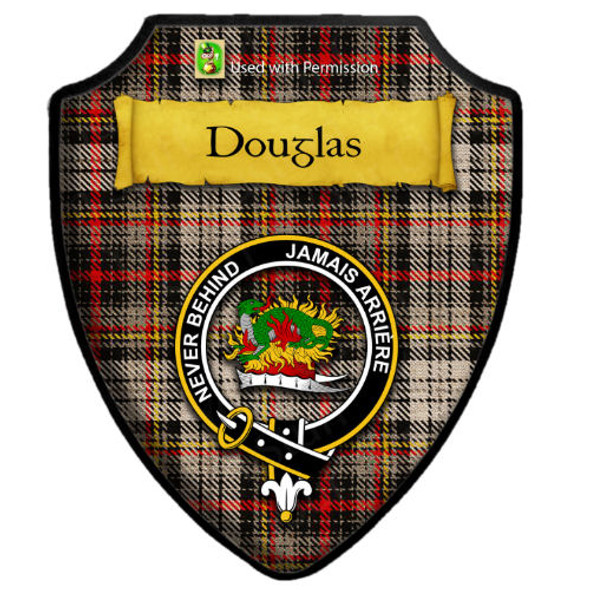 Douglas Dress Tartan Crest Wooden Wall Plaque Shield