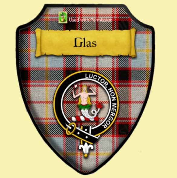 Glas Dress Tartan Crest Wooden Wall Plaque Shield