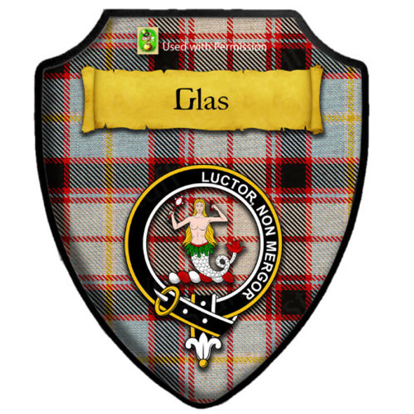 Glas Dress Tartan Crest Wooden Wall Plaque Shield