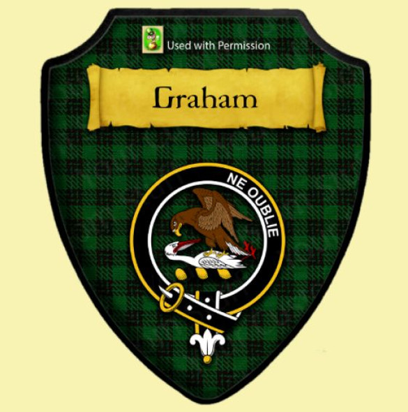 Graham Green Modern Tartan Crest Wooden Wall Plaque Shield