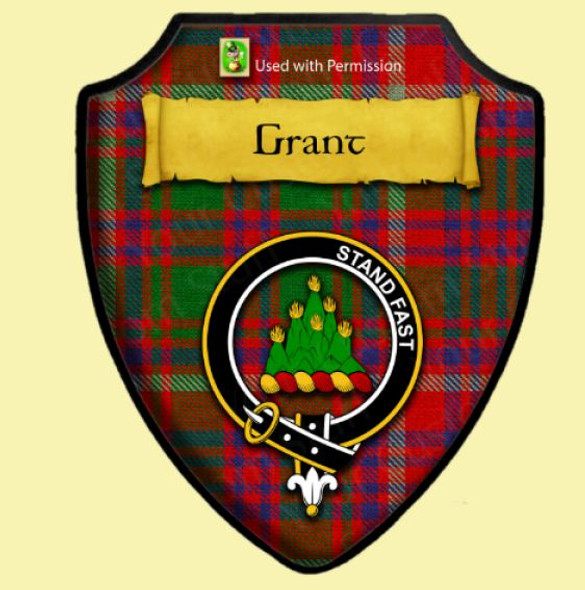 Grant Of Ballindalloch Modern Tartan Crest Wooden Wall Plaque Shield